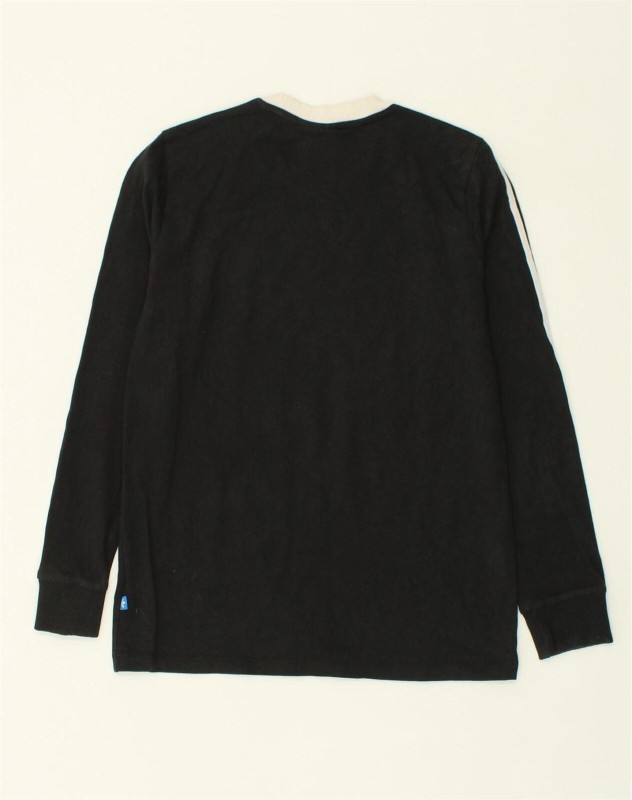 ADIDAS Womens Top Long Sleeve UK 14 Medium Black Cotton AI15