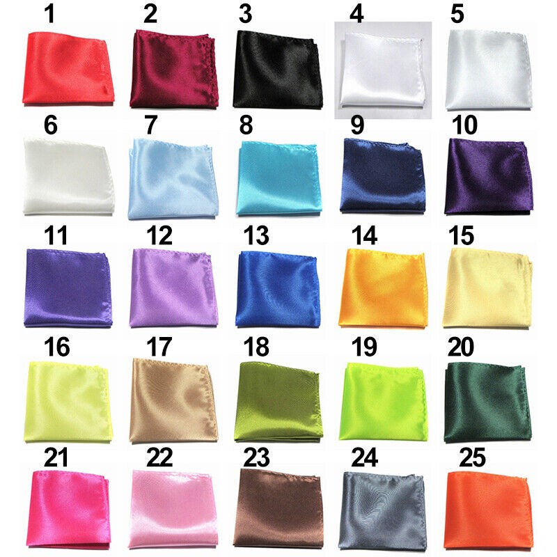Men Square Towel Silk Satin Handkerchief Wedding Party Suit Pocket Accessories