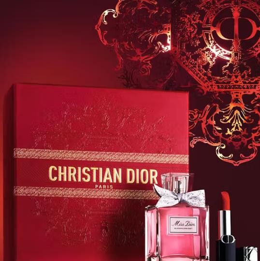 Dior Flower Red Lip Gift Box Perfume Lipstick Gift J'adore Women's Perfume 50ml + Blue Gold 999 Velvet 50ml