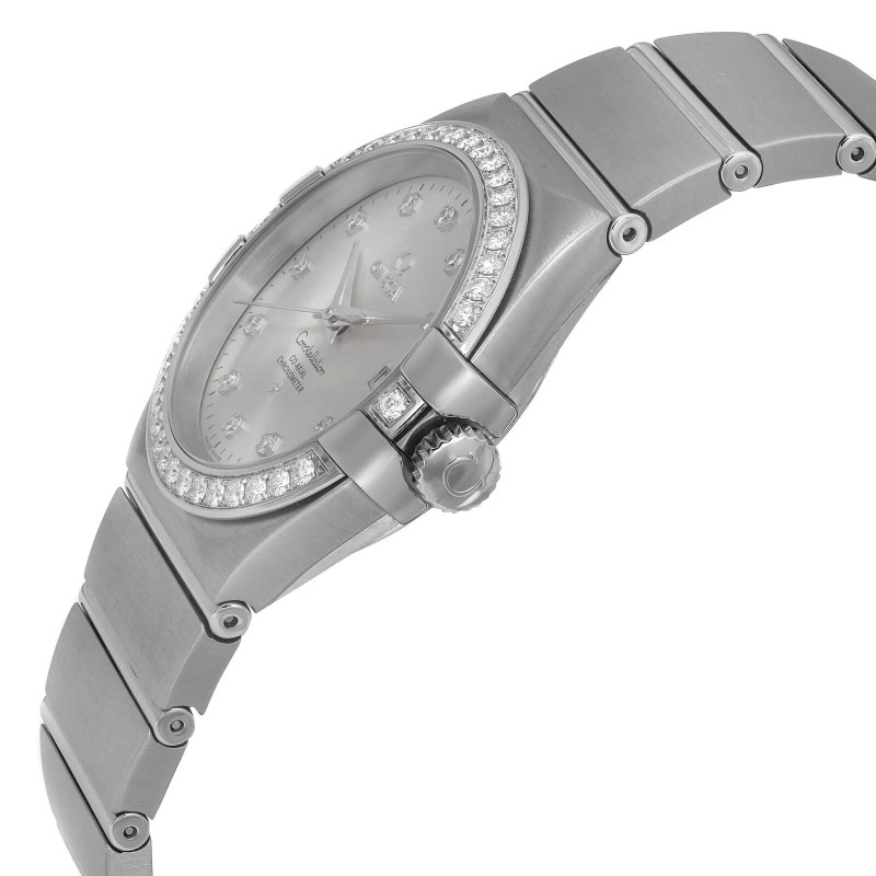 Omega Constellation Steel Diamond Silver dial Women's Watch 123.15.35.20.52.001-