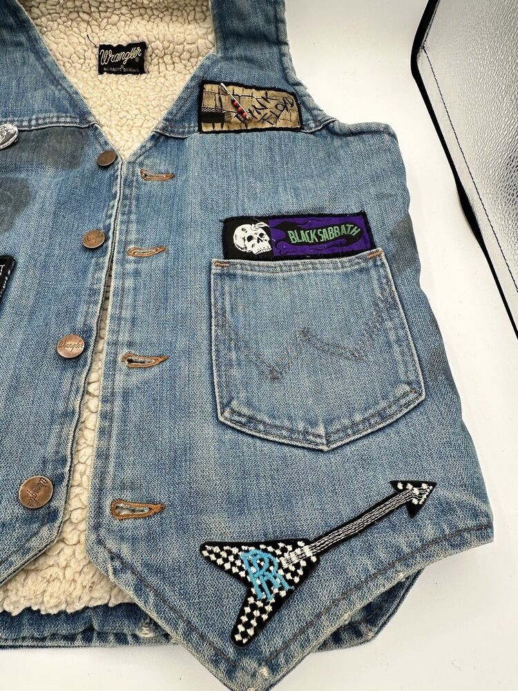 Vintage Wrangler Rock Heavy Metal Iron Maiden Women's Jean Denim Vest - Small