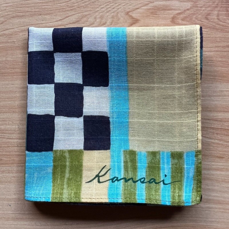Japanese HandKERCHIEF Vintage Art Geometric Men's Pocket Square Cotton 18 inch A1176-