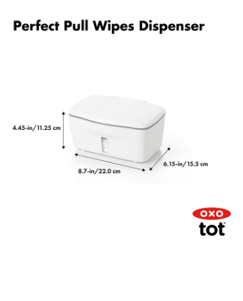 OXO Tot Perfect Pull Wipe Dispenser, Gray, 8.75x6.5x4.5 Inches (1 Count)