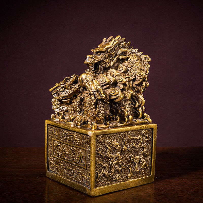 Boutique Handmade Pure Copper dragon seal