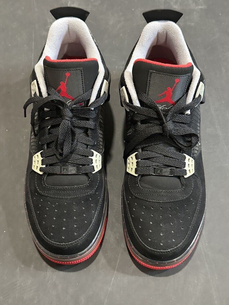 Air Jordan Fusion 4 Black Cement Fire Red Grey 364342-061 Men’s Size 10.5