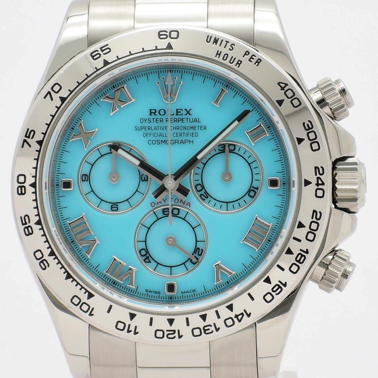 Rolex Daytona 116509 Ser M Turquoise Beach Blue Dial 18K WG Paper Men's Watch