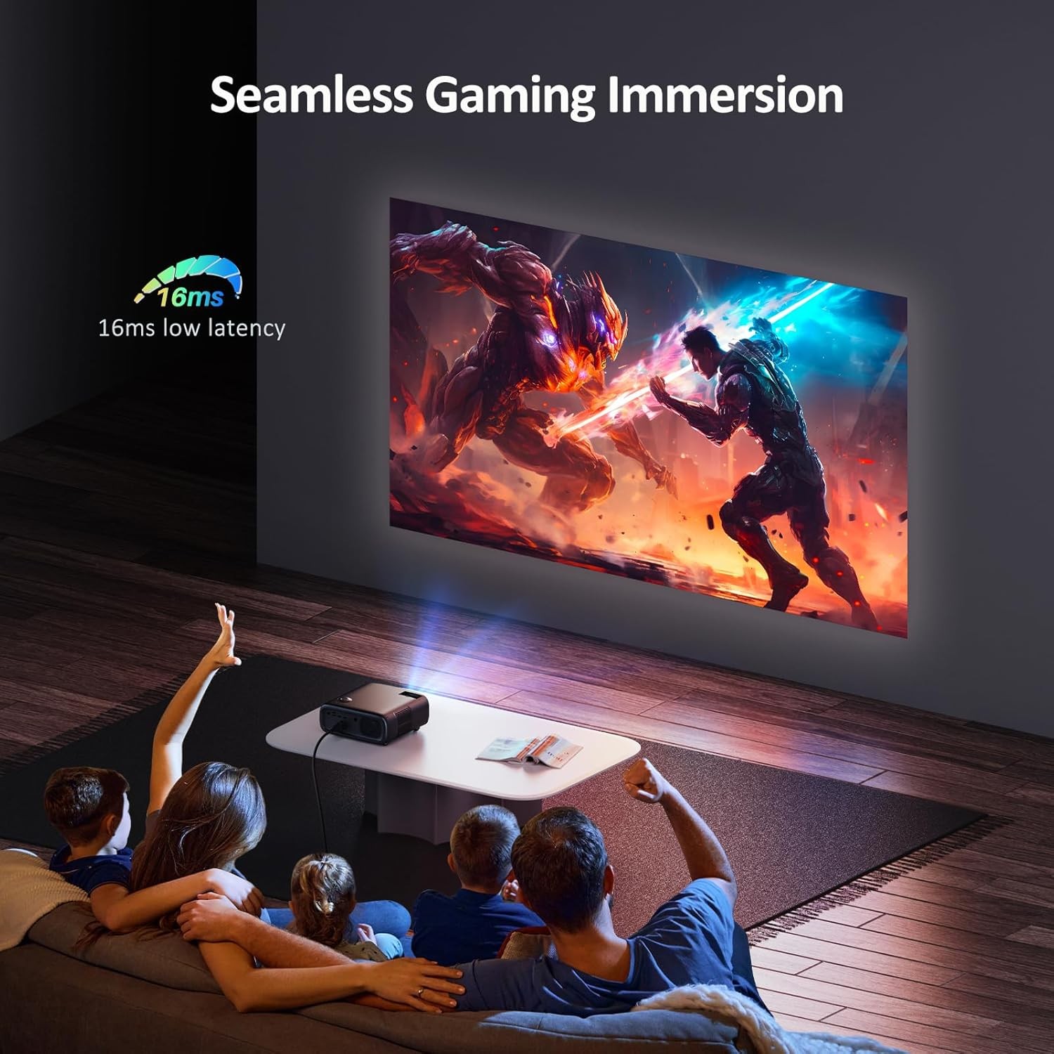 NexiGo PJ40 (3rd Generation) Projector, with WiFi and Bluetooth, D65 Calibration, Native 1080P, 4K Support, Outdoor Movie Projector, 20W Speaker, Home Theater, TV Stick Compatible, iOS, Android