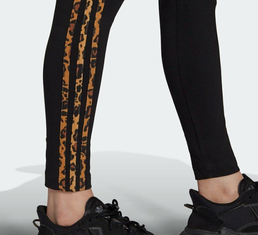 ADIDAS ORIGINALS 3 STRIPES LEOPARD PRINT LEGGINGS SIZE UK 6,8,10 BNWT LAST 3