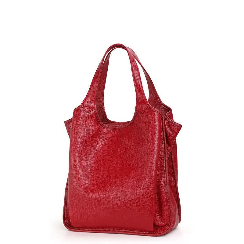 Women's Handbag Genuine Leather Shoulder Bag Cowhide Tote Bucket