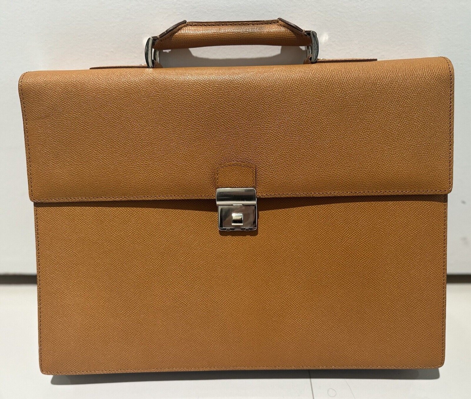 NEW ROLEX BRIEFCASE / LAPTOP CASE/ DOCUMENT BAG CARAMEL GRAINED LEATHER