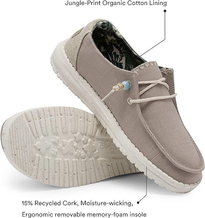 Hey Dude Wendy Natural Rose Women's Lightweight Comfortable Shoes Slip On Sz. 11