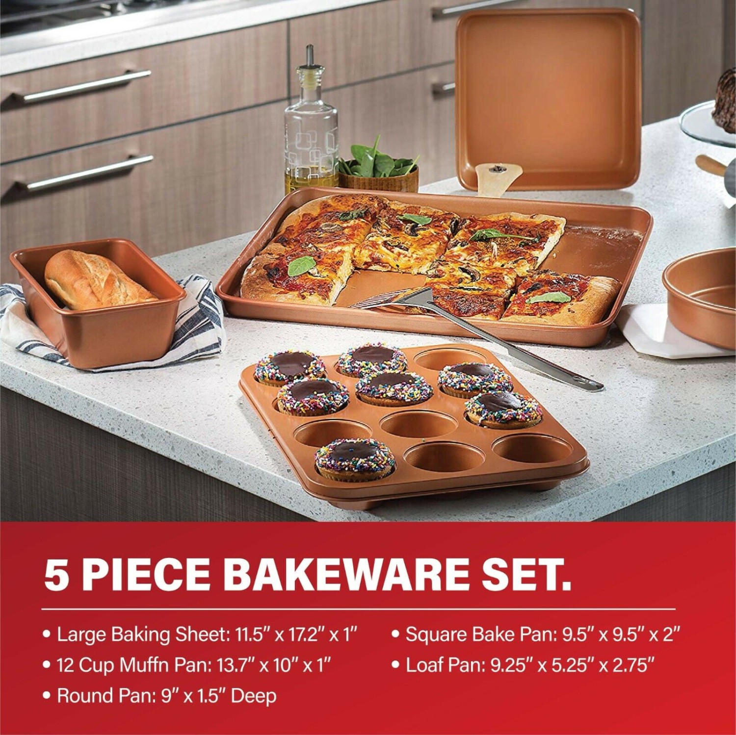 Gotham steel 20-piece nonstick cookware and baking set-3 colors to choose from