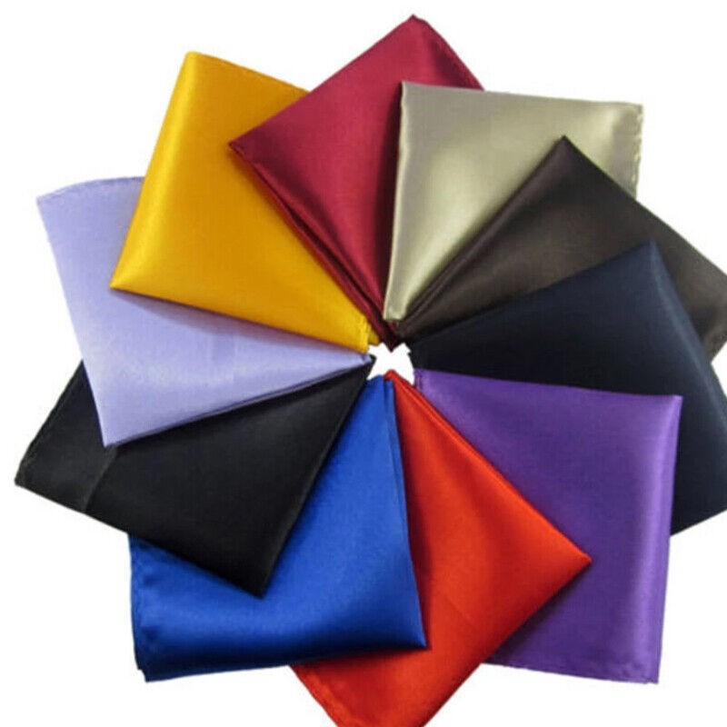 Men Square Towel Silk Satin Handkerchief Wedding Party Suit Pocket Accessories