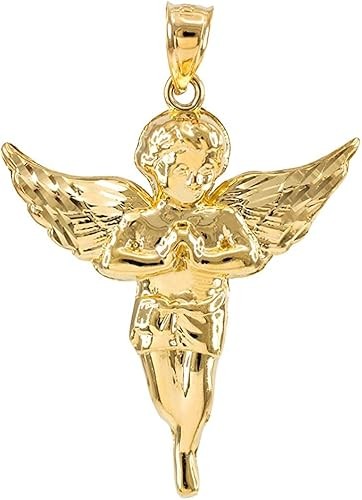 FDJ Religious Jewelry 10K Gold Angel Heaven Guardian Pendant