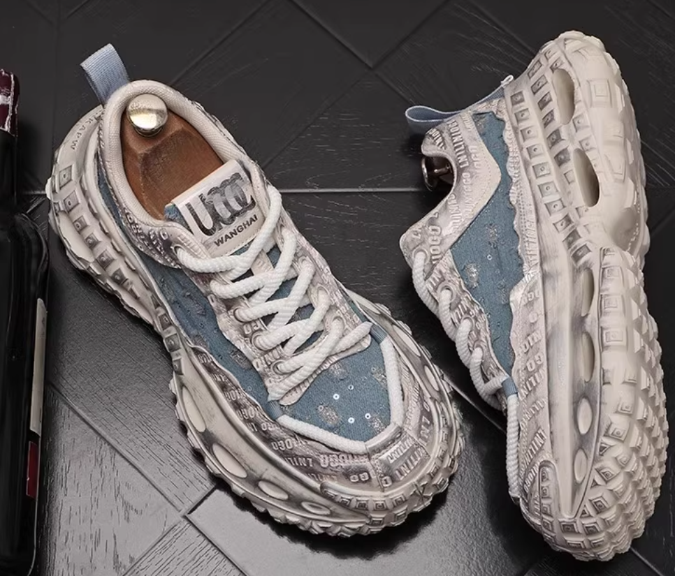 Versatile men's shoes, breathable, casual, versatile, low-top, fashionable, trendy, sequined, personalized, thick-soled, daddy shoes for men