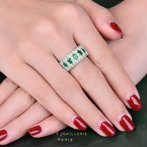 14k Rose White Gold Beautiful Natural Emerald Ring