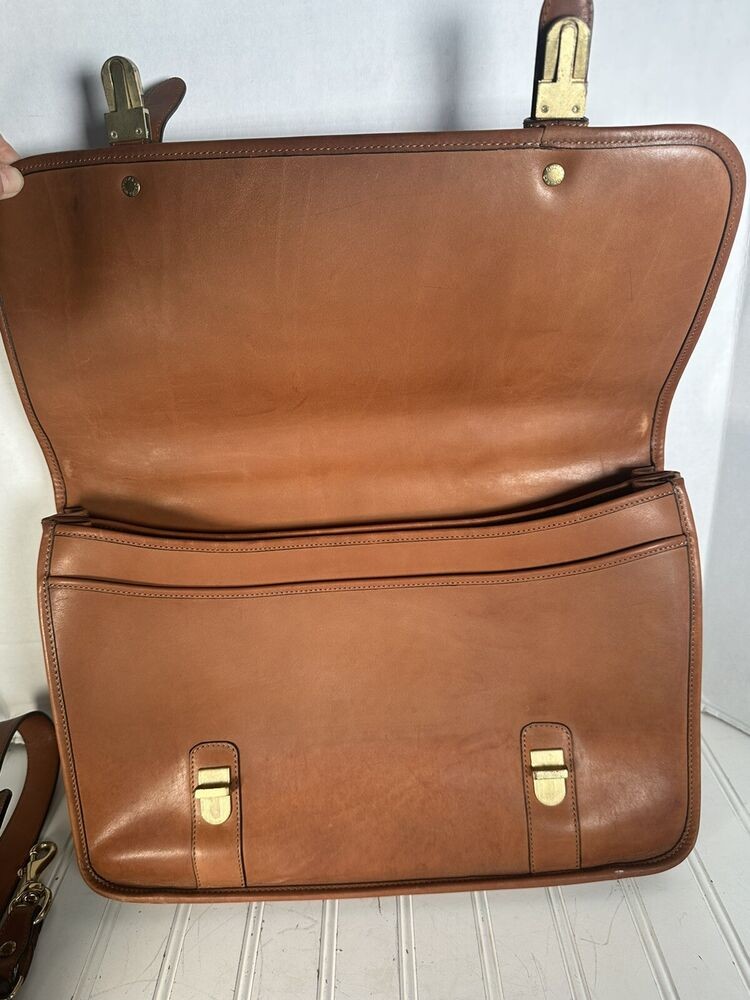 Ghurka #95 Chestnut Too Handle Leather shoulder bag Briefcase