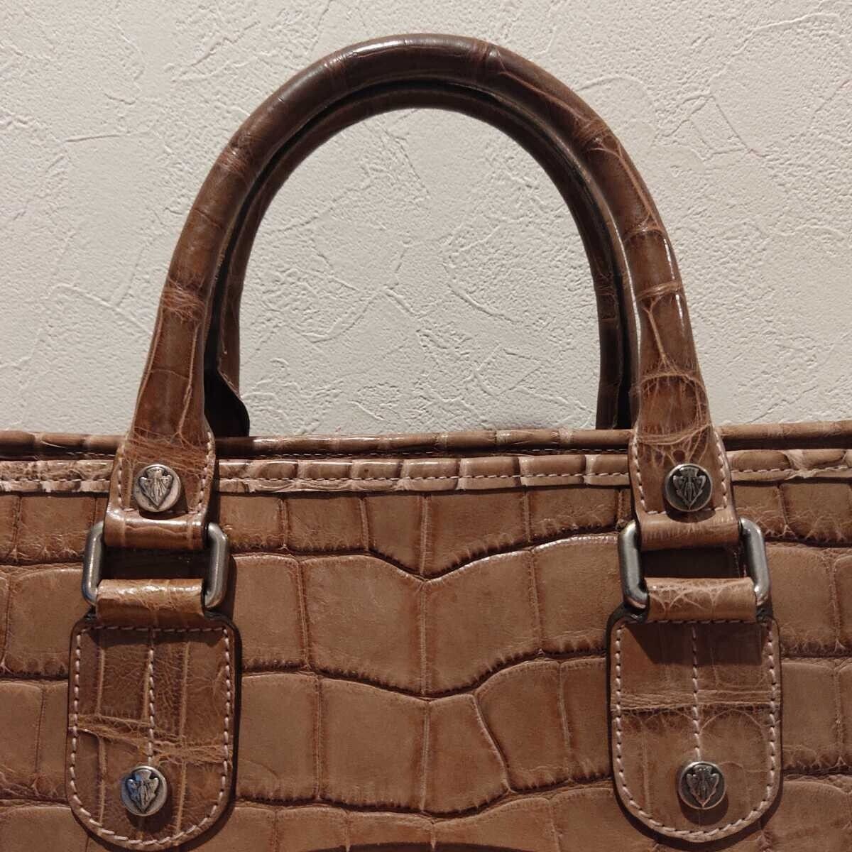 GUCCI crocodile leather large handbag-