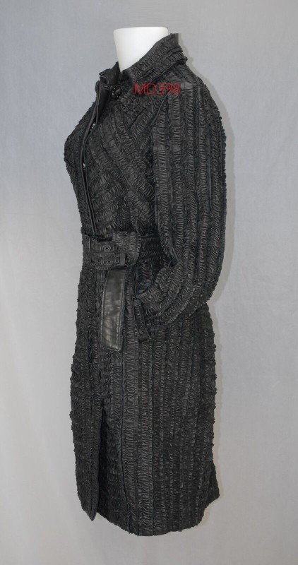 RUNWAY Burberry Prorsum pleated leather windbreaker 6 40 coats ladies gifts-