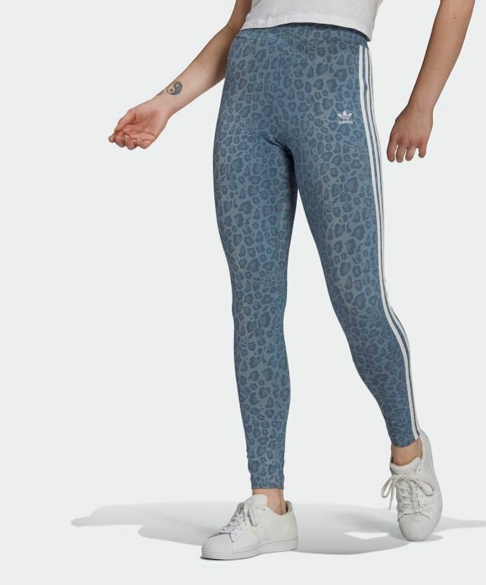 ADIDAS ORIGINALS 3 STRIPES LEOPARD PRINT LEGGINGS SIZE UK 10 BNWT LAST ONE