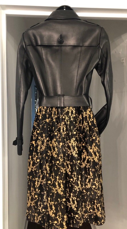 Brand new with label! BURBERRY leather and CALF hairstyle, CHURCHWOOD TRENCH coat retail $7,550 size 38-