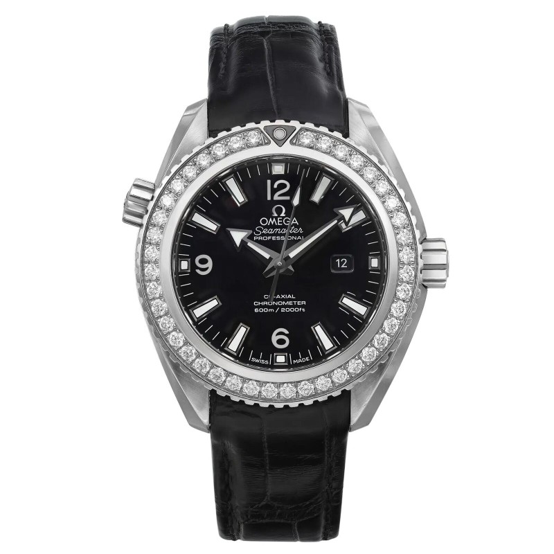 Omega Seamaster Planet Ocean Steel Diamond Black Dial Watch 232.18.38.20.01.001