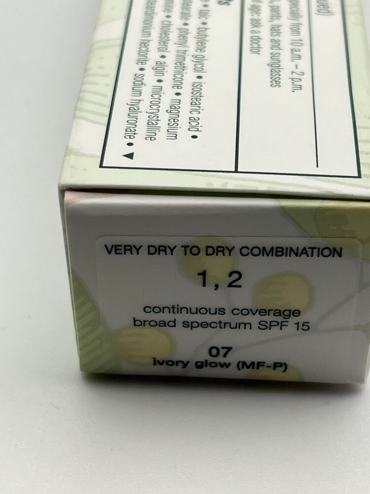 Clinique Continuous Coverage Makeup SPF 15 #07 IVORY GLOW 1oz./30 ml NIB