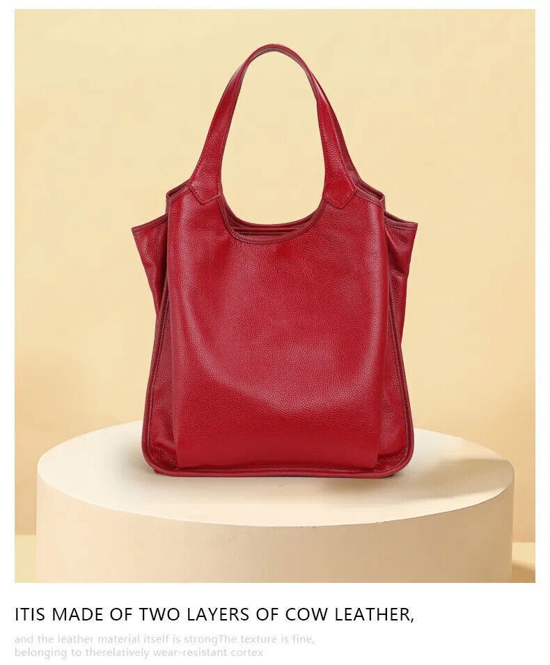 Women's Handbag Genuine Leather Shoulder Bag Cowhide Tote Bucket