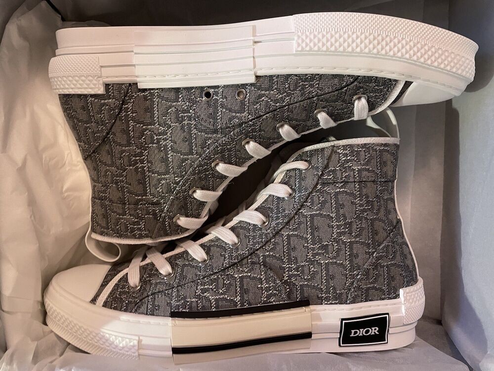 Dior B23 Ruthenium Jacquard Men’s High Top Sneakers Trainers EU 43 UK 9 *NEW*