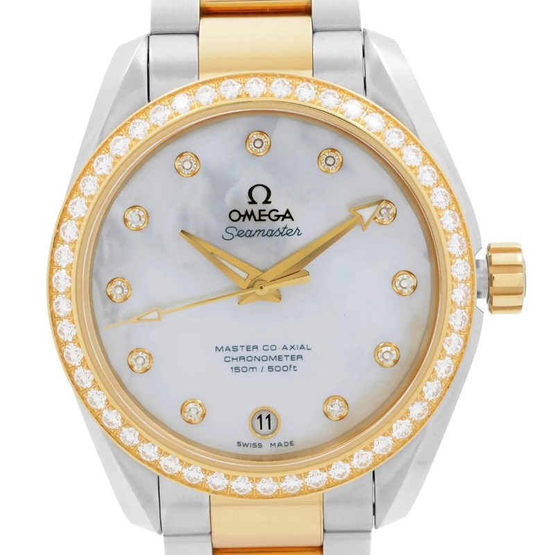 Omega Seamaster Aqua Terra Gold Diamond MOP dial Men's Watch 231.25.39.21.55.002-