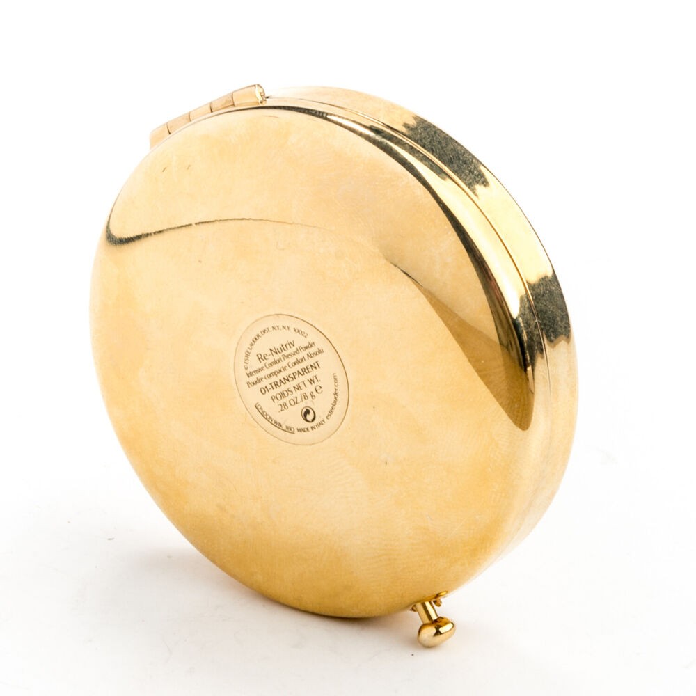 Estee Lauder Re-Nutriv Pressed Powder Compact Jeweled Pearl Mirror