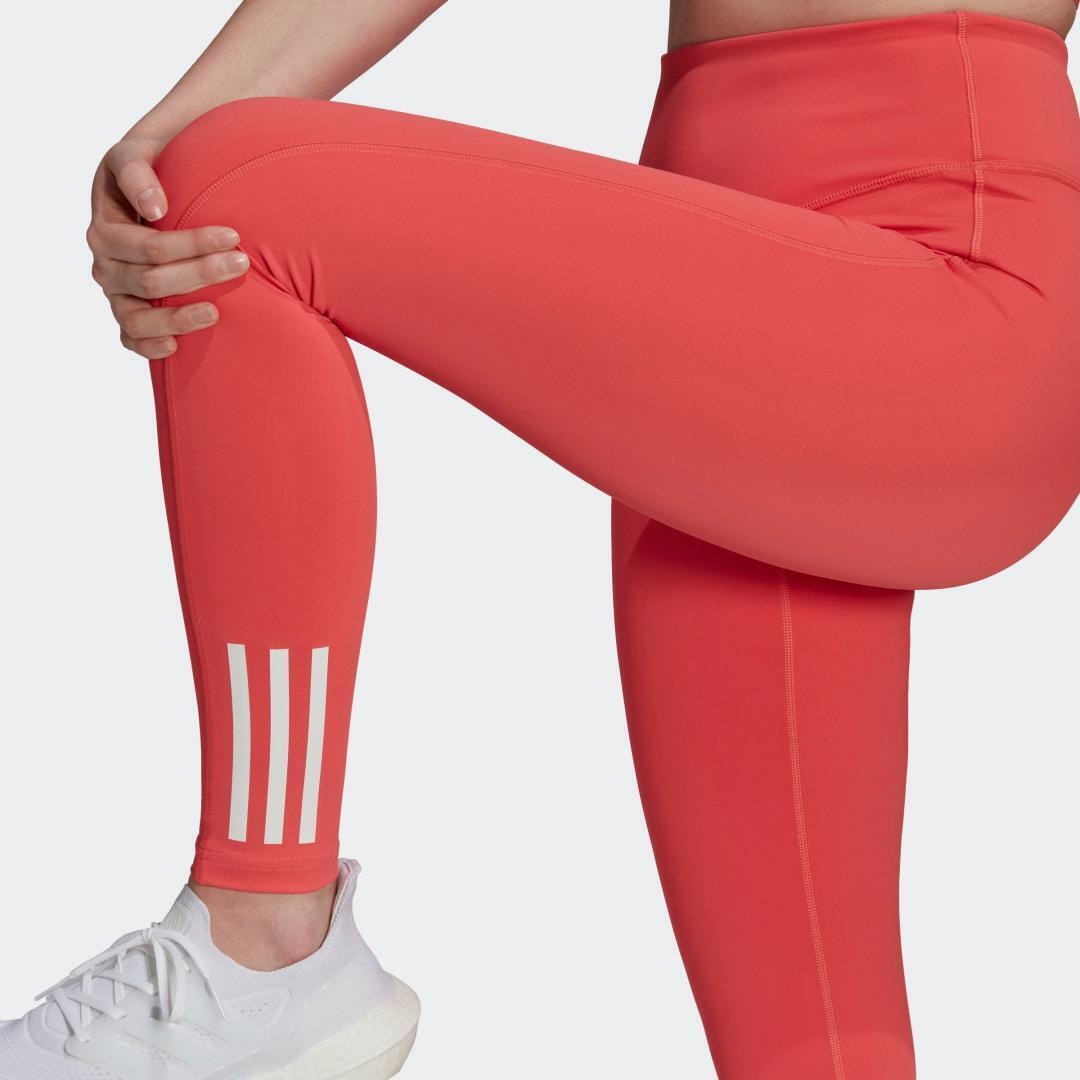 ADIDAS Hyperglam Aeroready High Rise Pink LEGGINGS Gym Training RUNNING BOTTOMS