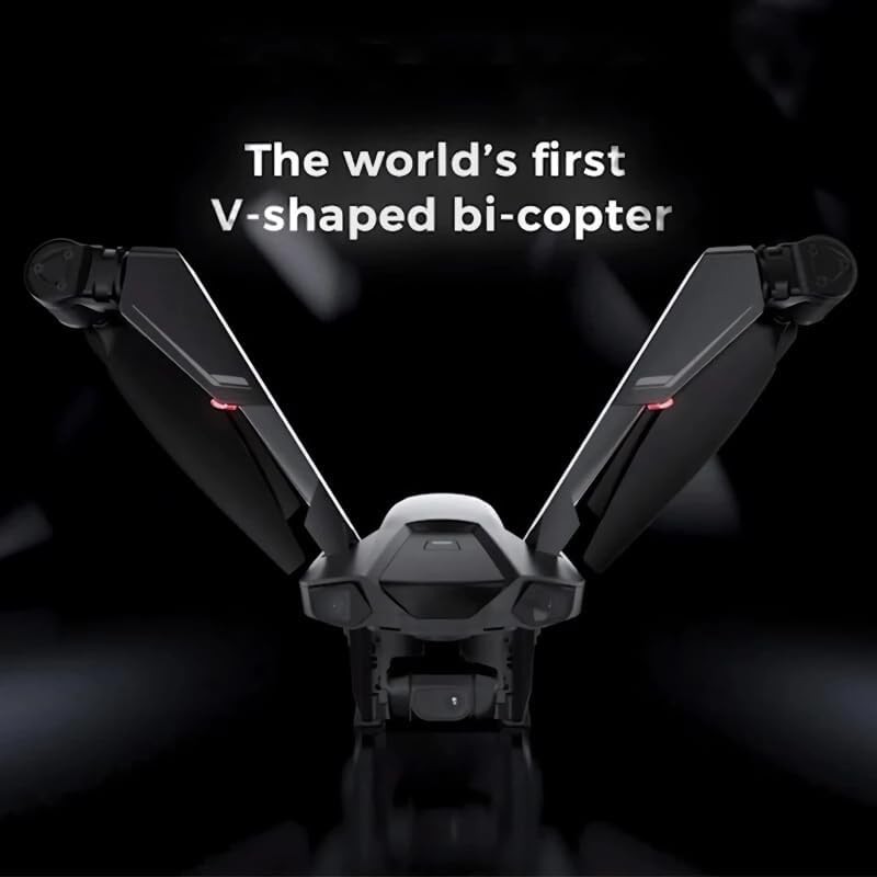 v-coptr falcon v-shaped bi-copter with 4k camera and 3-axis