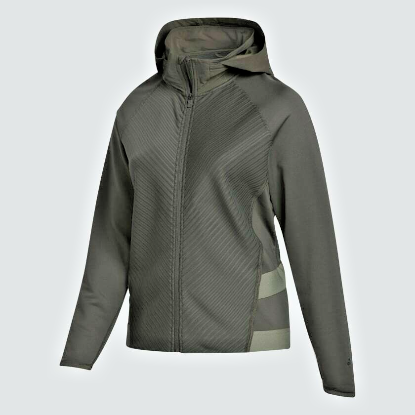 Adidas Women's Hooded Jacket 2X Full Zipper Green MSRP