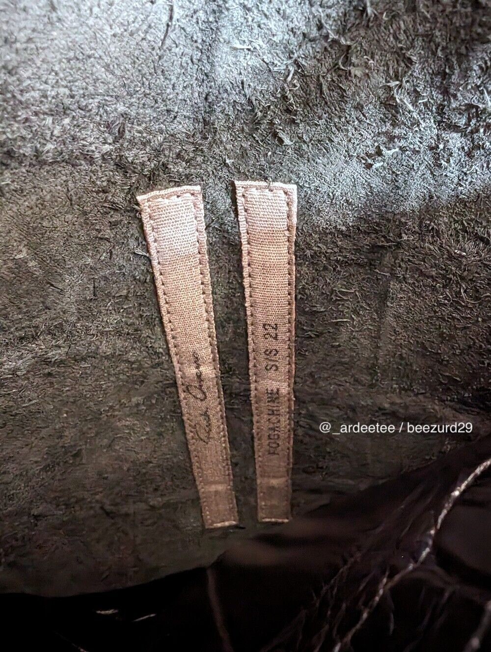 *Exotic * RICK OWENS Rare $5K JUMBO Proportional CROCODILE TROLLEY Tote Bag (Black)-