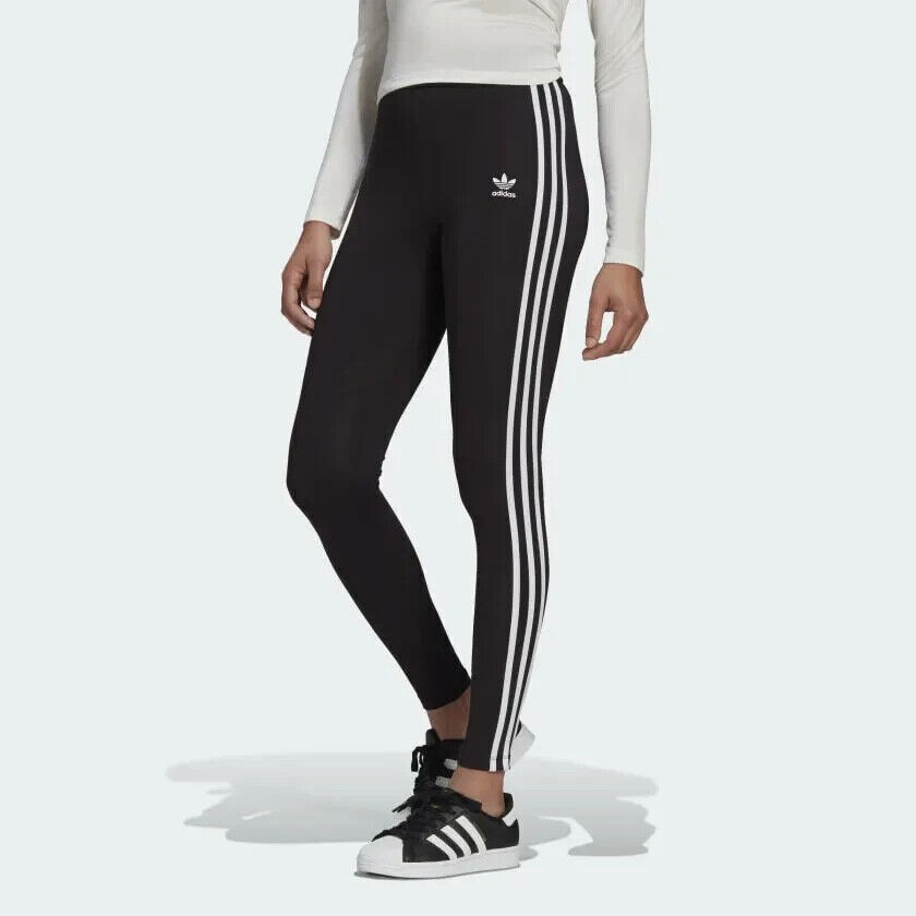 Brand new Adidas women's XS Origins Adicolor 3 full-length leggings in black with labels-
