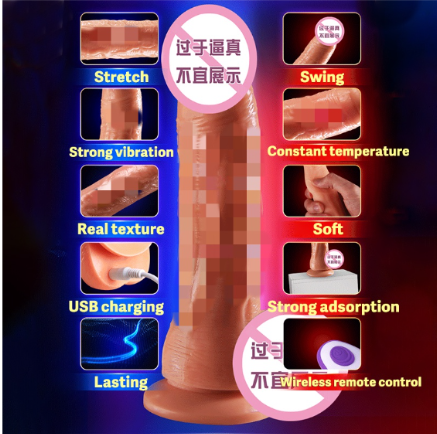 Dildo Vibrator Telescopic Swing Vibration Heating G-spot Masturbation Device Sex Toys Sex Products Adult Products