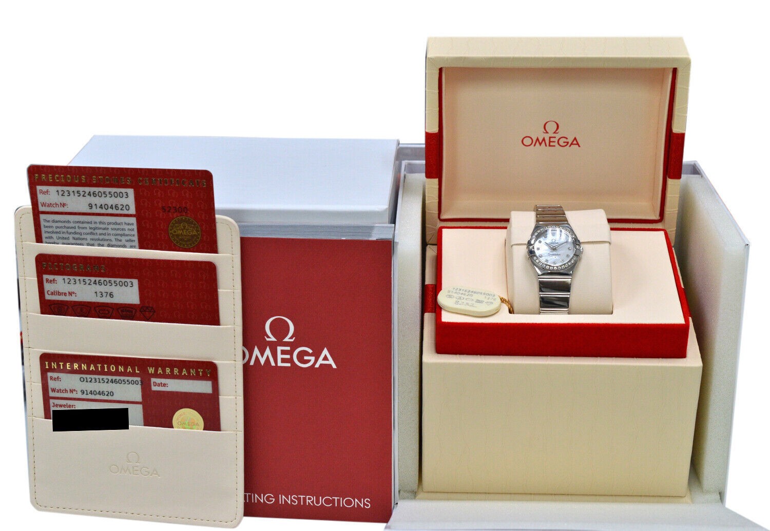 Omega Constellation 123.15.24.60.55.003 Diamond MOP 24mm Women's Quartz Watch-