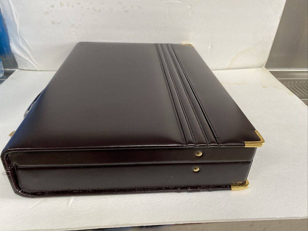 Londonderry Business Briefcase for Men Hard Case Leather Color Brown Size L