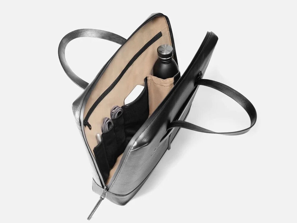 Grams28 155 Black leather Briefcase