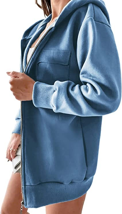 Yousify Women's Zipper Hoodie Casual Long Sleeve Sweatshirt Pullover Jacket with Pockets