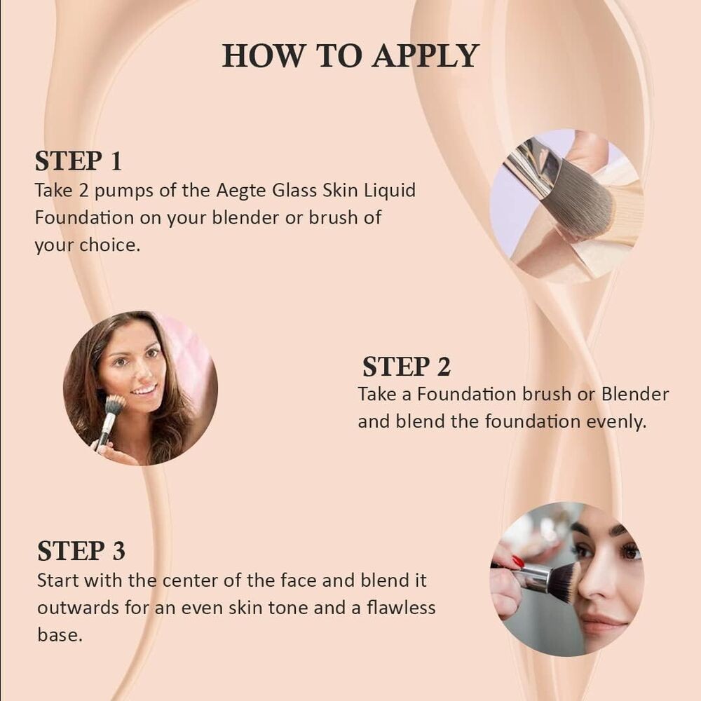 Aegte Glass Skin Liquid HD High Coverage Foundation + Concealer 30ml fs