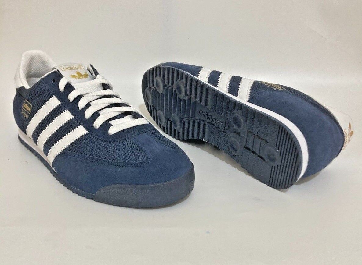 adidas dragon Mens Originals Trainers Uk Size 7 - 12 G50919 NAVY WHITE MET GOLD