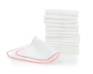 Buttons Flannel Baby Reusable Washable Natural Unbleached Wipes - 15 Count