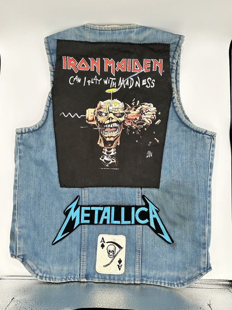 Vintage Wrangler Rock Heavy Metal Iron Maiden Women's Jean Denim Vest - Small